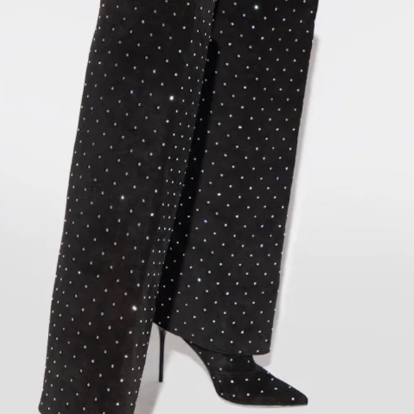 Balmain Women’s Ariel Embellished Suede Knee High Boots - Picture 1 of 5